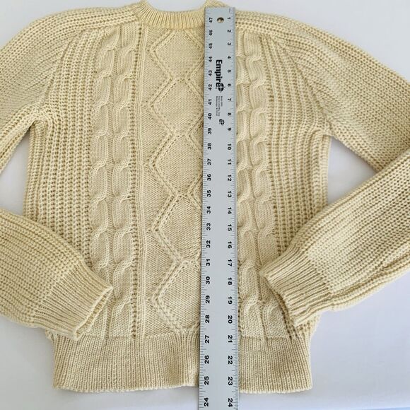 VTG Fisherman Sweater Men M Cream 100% Wool Chunky Cable Knit British Oarsman - Picture 7 of 8